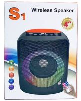 JBK-S1 Wireless Bluetooth Speaker with RGB LED Backlight and Power Bank Function, Rechargeable Bluetooth Speaker USB AUX for Android IOS Black