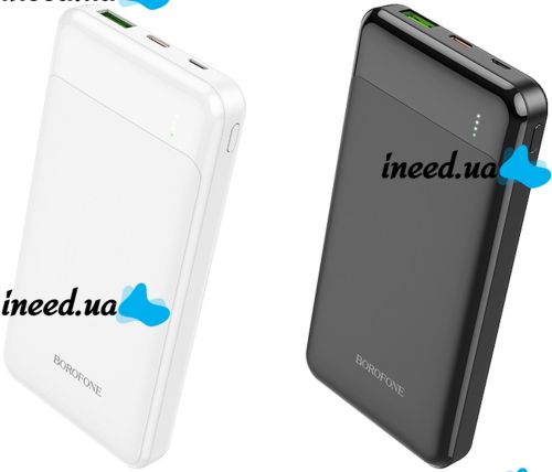 Зовнішній акумулятор повербанк Power Bank Borofone Bj19a 20000mAh PD20W + QC3.0 з швидкою зарядкою, портативний зарядний пристрій батарея 2 виходи