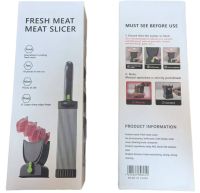Ручная мясорубка слайсер Fresh Meat Slicer YLM-248 для тонкой нарезки и измельчения мяса, Ручной измельчитель LY-824 17 лезвий с подставкой Серый