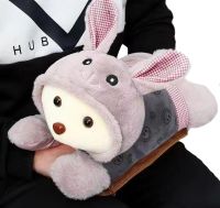 М'яка іграшка Зайчик TaoBao подвійна водяна муфта з підігрівом для рук 500W, електрична грілка у формі зайчика для зігрівання рук від мережі 220V