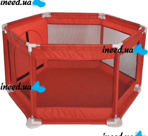 Bambi M1340 folding playpen with mosquito net for children's play, DreamToys Hexagonal ball dry pool with fence for toddlers