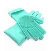 Рукавички губка з ворсинками для миття посуду, універсальні Kitchen Gloves, силіконові рукавички з щіткою для тварин, рукавички губки кухонні
