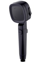 Квадратна насадка високого тиску Water Shower Head RD-3042 4 режими з кнопкою включення для душу, лійка з перемикачем і фільтром Чорна