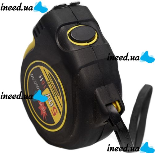 Construction Measuring Tape measure Best-65 5m x 16mm with Hitchhiker and hook, Measuring Tape TP-2401 with Nylon Coating Yellow