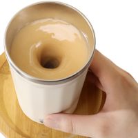 Автоматична чашка мішалка з кришкою Self Stirring Coffee Cup AND945 400 мл з міксером для розмішування кави та чаю, Термокружка з автосмешиванием