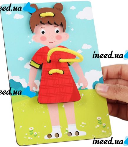 Educational designer Personages Threading Plate MZM15 38 details depicting characters made of wood, A character creation puzzle for children