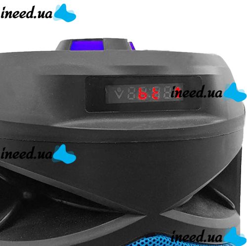 Бездротова Bluetooth колонка динамік SoonBox S4403 з LED підсвічуванням 10W і мікрофоном, акумуляторна блютуз акустика караоке USB SD FM AUX Чорна