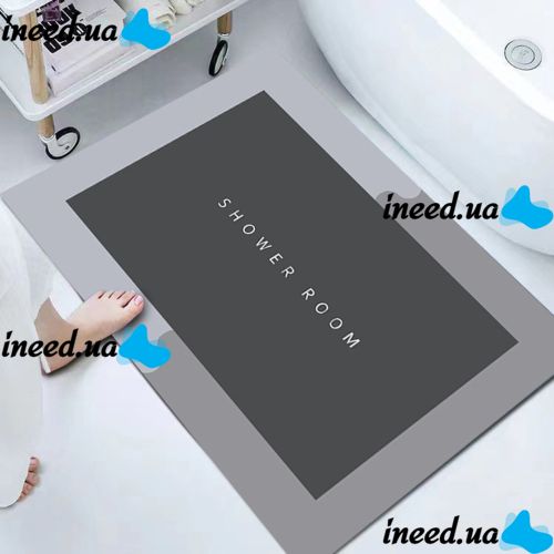 Вологопоглинаючий підлоговий килимок для ванної кімнати Shower Room AND185 нековзний швидковисихаючий всмоктуючий килим на підлогу у ванну 60х40 см