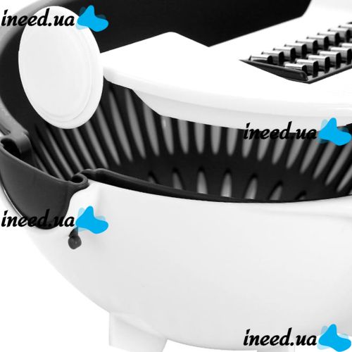 Vegetable Slicer Wet Basket Vegetable Cutter 9 in 1 set of nozzles for slicing vegetables and fruits, manual rotating grater-vegetable slicer multi-slicer with basket
