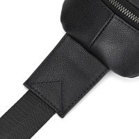 Мужская сумка бананка Jasper L99810-b через плечо на 2 отделения с USB портом, Нагрудная сумка Джаспер из искусственной кожи Черная