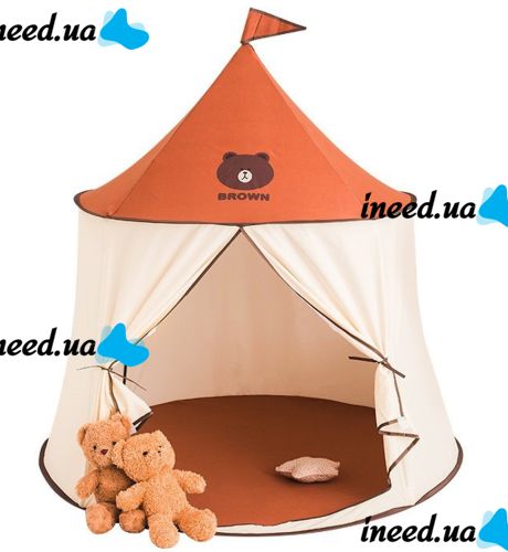Bear Play Tent Bear Play Tent with flag and window, Bear Play Tent 110x110x130 cm for home and outdoors with bag for children