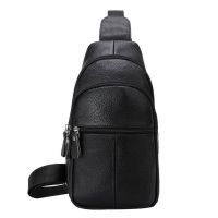 Мужская сумка бананка Jasper L99810-b через плечо на 2 отделения с USB портом, Нагрудная сумка Джаспер из искусственной кожи Черная