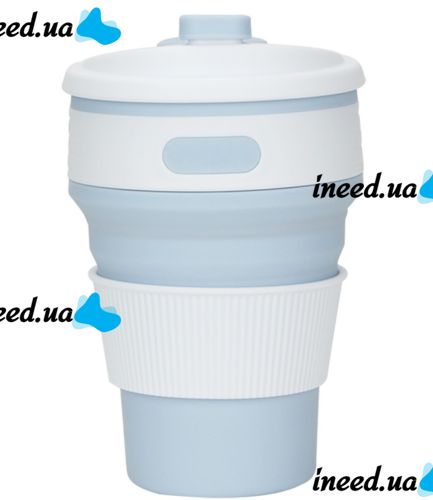 Collapsible Silicone Thermo Cup Collapsible SL-100 350 ml, Silicone Folding Transformer Cup with Lid Silicon Magic Cup with Plastic Rim