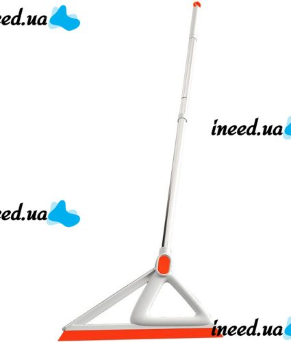 Silicone Mop 2 in 1 Clean the wiper AND-8-10 for Washing Windows, Liquids Scraper Floor and Glass Cleaner with Telescopic Handle 100cm Orange