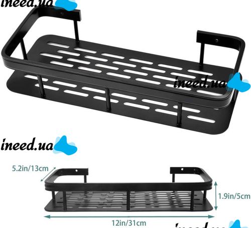 Настенная прямая полка в ванную Storage Rack AND197, Навесной органайзер 30х13х5.5см держатель для ванной XL-915 под косметические принадлежности на стену