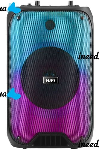 TMG HiFi RX-6168 10W Wireless Bluetooth Speaker with Microphone and RGB LED Backlight, Rechargeable Bluetooth Speaker USB AUX for Android IOS Black