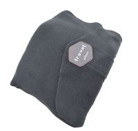 Дорожная подушка-шарф для шеи Supretto Travel Pillow для путешествий, Туристическая флисовая подушка в дорогу и для сна в машину Серая