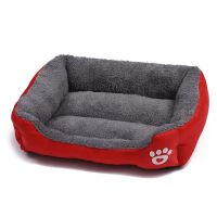 Глибока пухнаста лежанка пуфик для кішки і собаки Pet Hut 44х33 см, М'яка підстилка для собак і кішок, прямокутний лежак для домашніх тварин