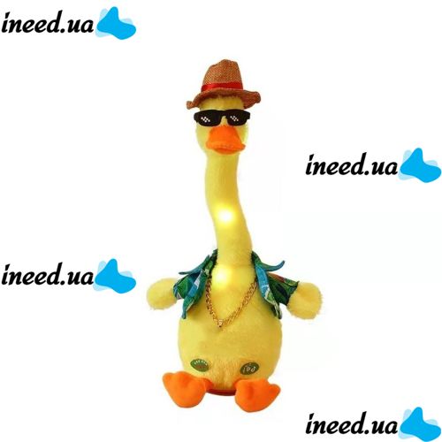 Interactive Plush Toy with Backlight Dancing Goose Ditto Dancing Duck, Children's Soft Musical Toy Dancing Duck for Child