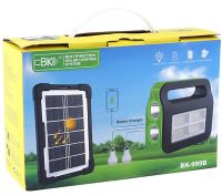 Автономная солнечная зарядная станция LED фонарь COBA CB-999B с 2 лампочками Power Bank, Прожектор и 2 лампочки с функцией повербанка Зеленый