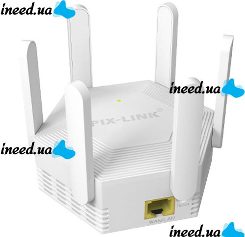 Бездротовий Wi-FI Репітер підсилювач сигналу Repeater AND LV-WR56T до 300 Мбіт/з WLAN ретранслятор розширювач діапазону вай фай роутера 6 антен