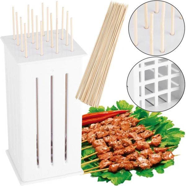 Приспособление для быстрого нанизывания шашлыка Brochette Express бамбуковые шпажки 11*11, палочки для шашлыка, форма для нарезки мяса, шашлычница