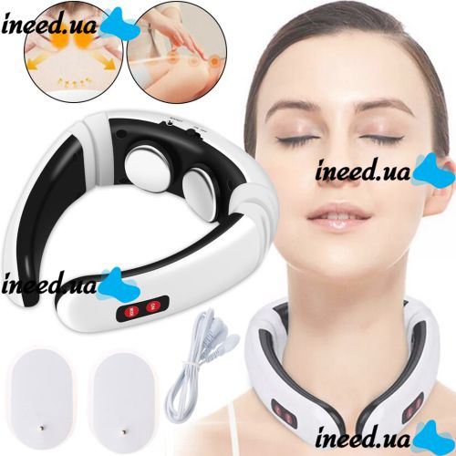 Электрический массажер для шеи Neck Massager HX-5880 импульсный миостимулятор для тела, электростимулятор для шейного отдела 3 режима на аккумуляторе