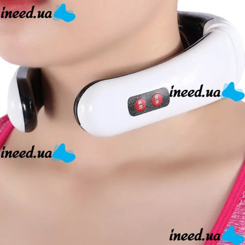 Электрический массажер для шеи Neck Massager HX-5880 импульсный миостимулятор для тела, электростимулятор для шейного отдела 3 режима на аккумуляторе