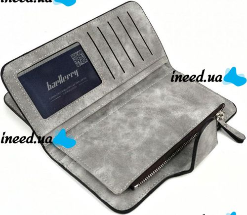 Женский замшевый кошелек Baellerry Forever N2345 Grey женское мини портмоне на 10 отделений для купюр и мелочи 19х10.5 см Серое