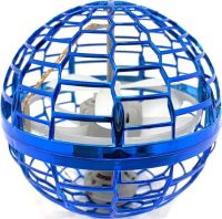 Світиться літаючий куля спиннер FlyNova pro Gyrosphere USB з LED підсвічуванням, інтерактивна іграшка левітуючий м'яч бумеранг 95мм для дітей Синій