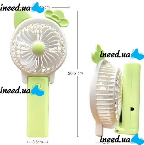 Folding Rechargeable Mini Fan Cartoon Cat Cartoon with Ears , Handheld Portable USB Fan with Folding Handle on Battery