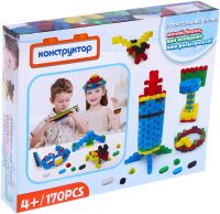 Children's Block Constructor Building Blocks D3231 170 parts, flexible plastic constructor developing fine motor skills for children from 4 years old