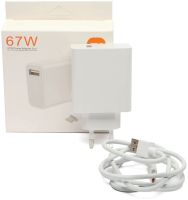 Мережевий зарядний пристрій адаптер Xiaomi 67w Power Adapter Suit USB Type-C блок живлення, швидка зарядка Fast Charge 10А для телефону 67в Біла