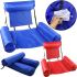 Inflatable Swimming Seat Swimming Pool Float Chair Beach Water Chair Pool Hammock, Folding Floating Chair, Hammock Chair Blue Red