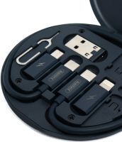 Кабелі для передачі даних Remax Data Cable Set Storage Box XL-722 комплект перехідників для зарядки телефону USB Type - C microUSB Lightning RC-190