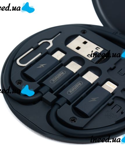 Кабелі для передачі даних Remax Data Cable Set Storage Box XL-722 комплект перехідників для зарядки телефону USB Type - C microUSB Lightning RC-190