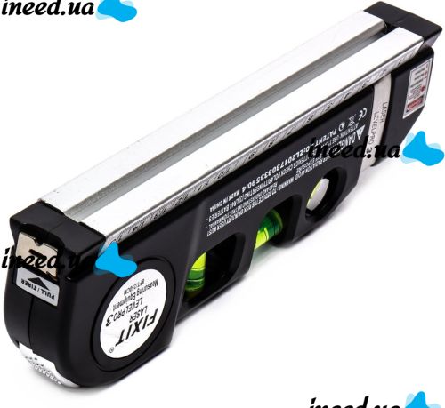Fixit Laser Levelpro 3 Laser Liquid Level Construction Laser Ruler 2.5 meters Leveling Device with built-in tape measure on batteries