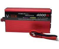 Автомобильный инвертор V-TEK VDK-4000W 12V-220V С LED-экраном и usb разъемом, Авто преобразователь напряжения тока от прикуривателя и аккумулятора