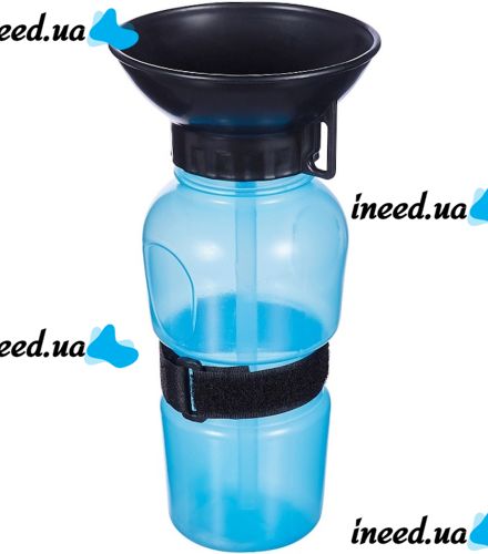 Портативна Дорожня поїлка для собак Aqua Dog Petshy PET Bottle 500 мл автоматична прогулянкова пляшка для води з чашею в дорогу ПЕТ ботл