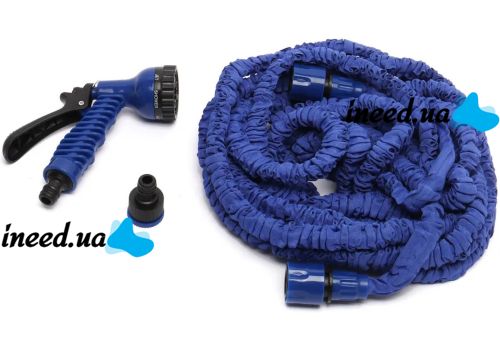 Садовий шланг для поливу рослин Magic Hose 30 метрів 100ft з насадкою розпилювачем X-Hose 30м посилений поливальний розтягується шланг