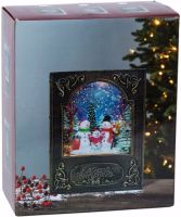 Нічник у формі різдвяної книги XMAS WDL 24023b Новорічний музичний світильник книжка з ефектом хуртовини і LED підсвічуванням на батарейках USB