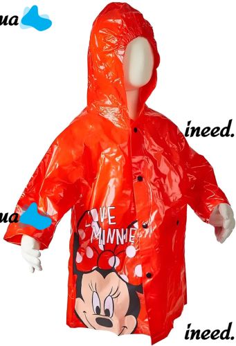 Children's Raincoat Disney Minnie Mouse Windproof Raincoat Raincoat with Long Sleeves and a bag to protect against wind and rain for Children Minnie Mouse
