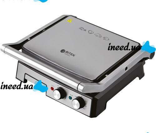 Electric Contact Grill Bitek BT-2681 2800W pressed double-sided electric meat grill with non-stick coating and timer Grill Maker