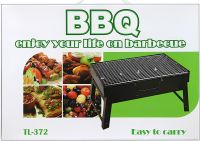 Folding BBQ Grill 43 cm BBQ Grill Portable TL-372 Folding Portable Charcoal and Wood Grill, Portable BARBECUE Suitcase with Mesh