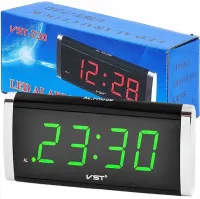 Електронні настільні годинники VST-730 із зеленим підсвічуванням, функцією будильника цифровий годинник з кнопкою відстрочки часу від мережі зелені