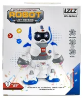 Танцующий робот Dancing Robot Light and Music LZCZ 6678-5 с подсветкой для детей, Детский светящийся робот игрушка со светом на батарейках