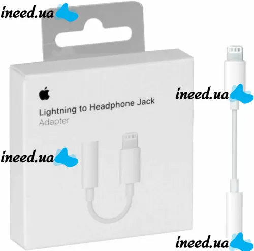 Універсальний кабель аудіо перехідник для навушників Lightning на 3.5 mm Aux Headphone Adapter J-002, Адаптер USB-C для телефону IPhone Білий