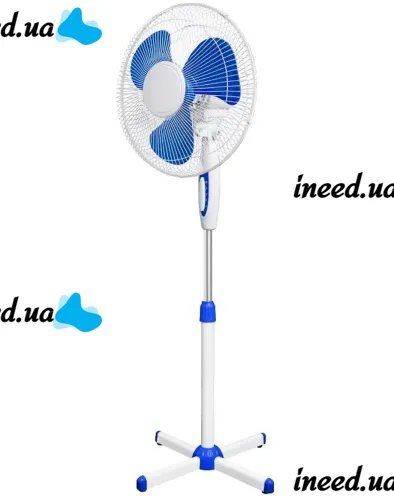 Підлоговий вентилятор WimpeX WX - 1611 40 см stand fan 16 " 100w з регулюванням висоти, Безшумний вентилятор Вімпекс 100Вт на підлогу 3 швидкості Білий