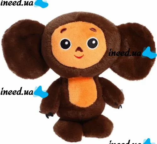 Children's Soft Toy Cheburashka 25 cm Plush Cuddle Pillow Kawaii baby kids with big eyes and ears for Children from 3 years Old Brown