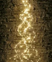 Indoor LED Garland Ponytail 200LED Diodes 2M 10 Strands Warm White For Home Garland Dew 10 Strings of 2 Meters USB Warm White